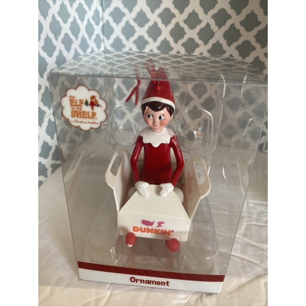 Dunkin Donuts 2022 Elf on the Shelf Christmas Ornament Munchkin LTD Edition